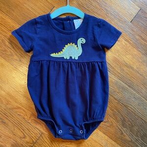 Navy Blue Dinosaur Kids Bodysuit Baby Boy Size 6 Months